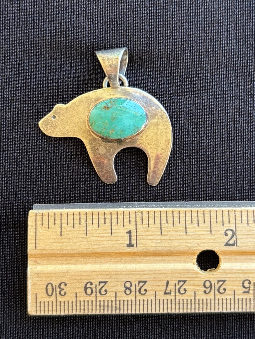Sterling Silver and Turquoise Bear Pendant